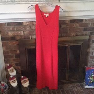 Orange Michael Kors bodycon ribbed dress